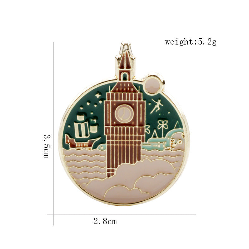 The Peter Pan Collection ✨ Peter’s Flight Over Big Ben Enamel Lapel Pin