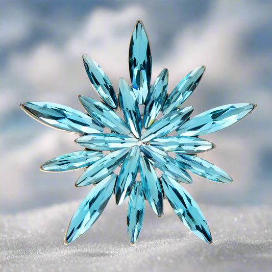 The Snow Queen Collection ❄️ Crystal Blue Snowflake Brooch