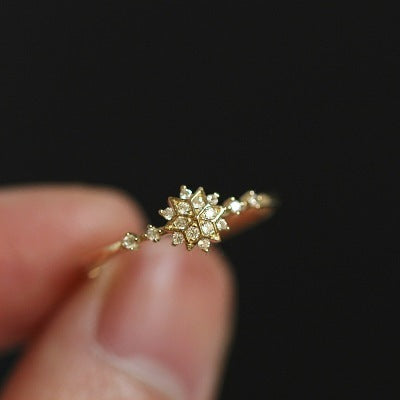 Snowflake Cubic Zirconia Gold-tone Ring by Enchanted Bounding™